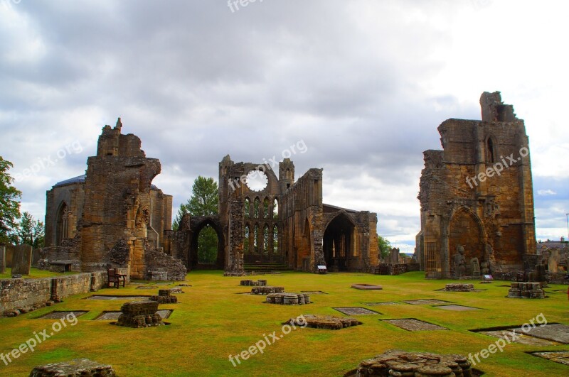 Ruin Scotland Gloomy Ghostly Elgin