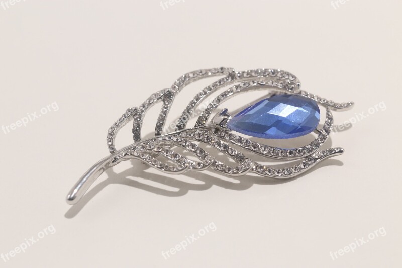 Jewelry Brooch Feather Diamond Free Photos