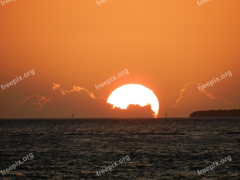 Sunset Key West Silver Lining Red Sky Abendstimmung