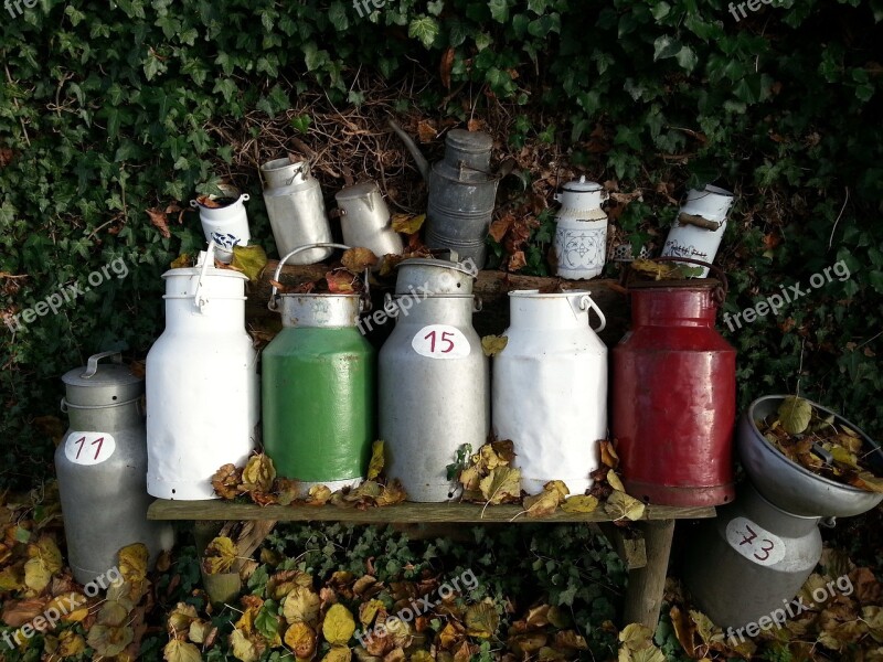 Milk Cans Pot Autumn Nature Free Photos