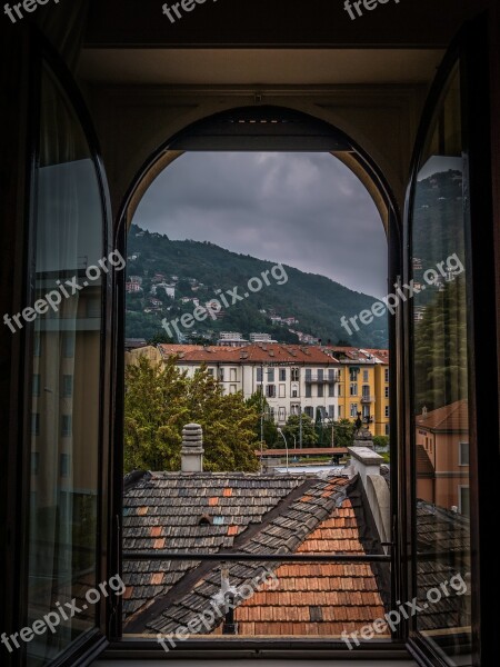 Window Outlook Mountains Curtain Architecture