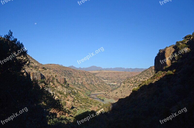 Lesotho Valley Moon Landscape Nature