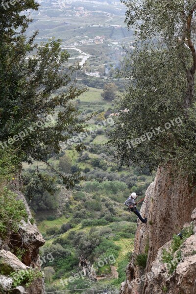 Hike Man Helmet Nature Rocks