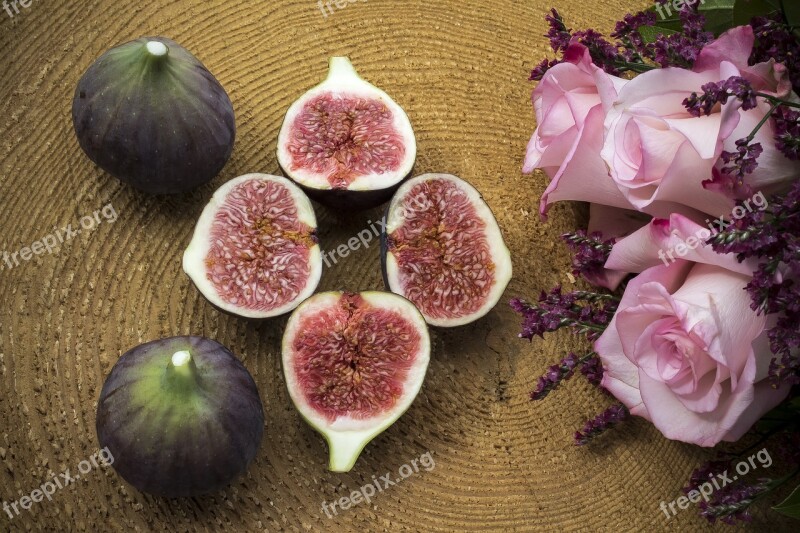 Fig Wooden Disc Dessert Fruit Healthy