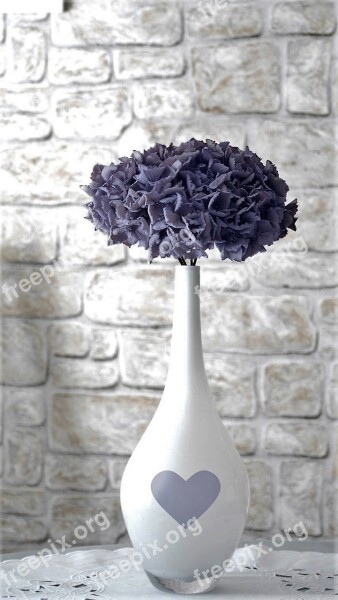 Flower Vase Hydrangea Dried Decoration