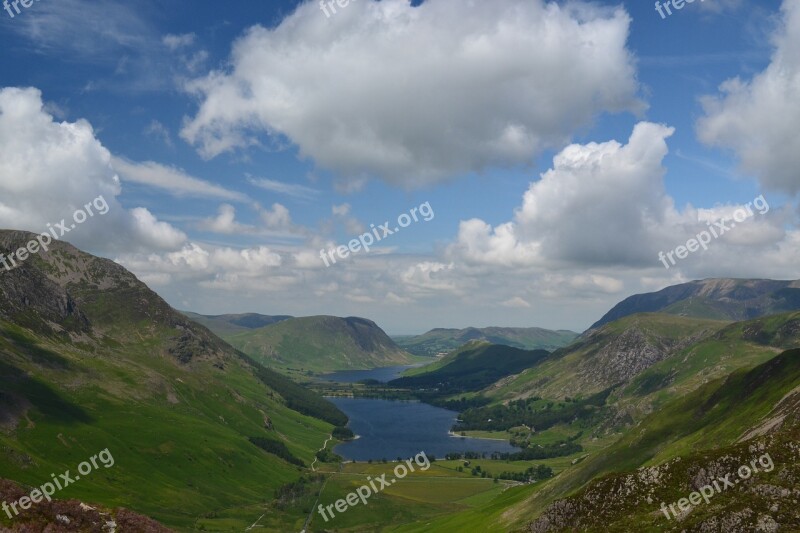 Mountains Valley Lake Sky Outdoor