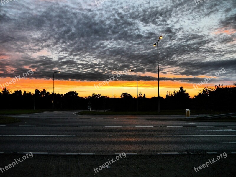 Skies Sunset Hopton Sunset Sky Dramatic