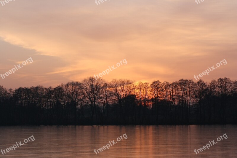 Mirow Lake Mirow Abendstimmung Sunset Sky