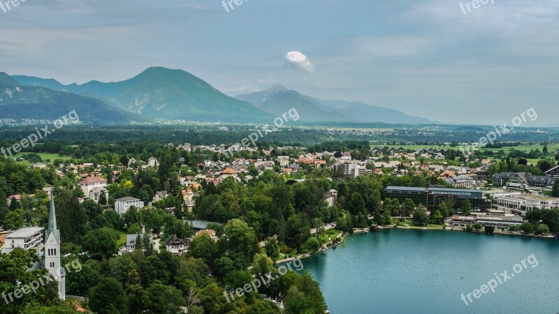 Landscape Statue Slovenia Mountains Lake