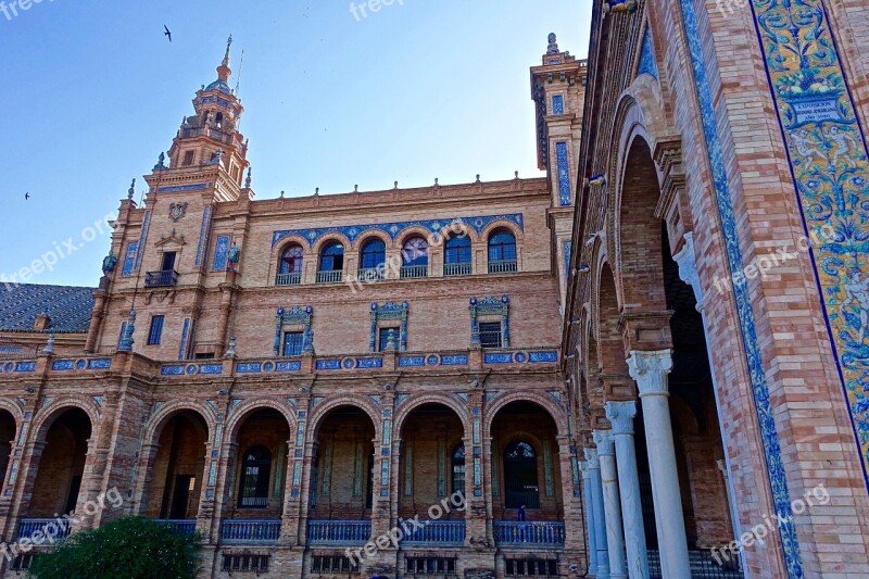 Plaza De Espania Palace Seville Historic Famous