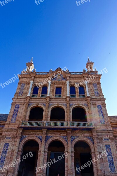 Plaza De Espania Palace Seville Historic Famous