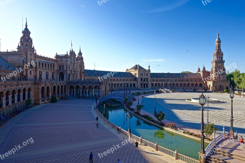 Plaza De Espania Palace Seville Historic Famous