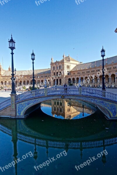 Plaza De Espania Palace Seville Historic Famous