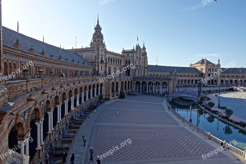 Plaza De Espania Palace Seville Historic Famous