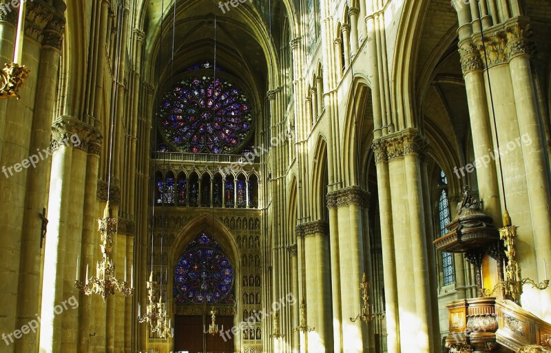 Reims Cathedral Nave Columns Pilasters