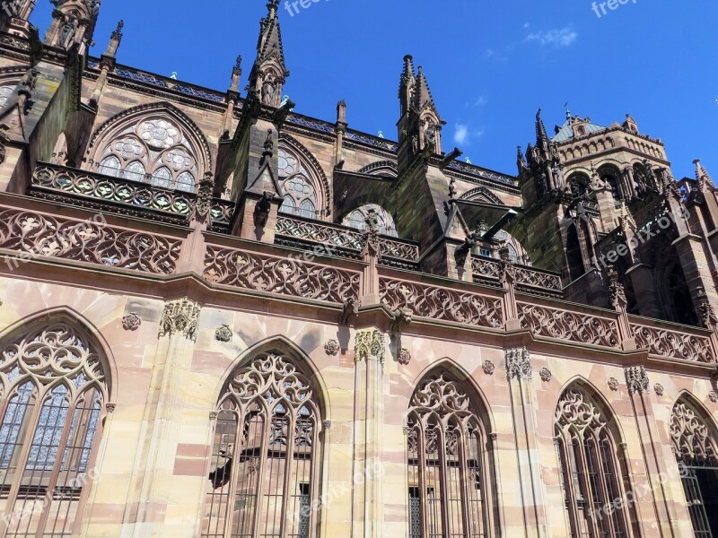 Strasbourg Alsace Cathedral Windows Flying Buttresses