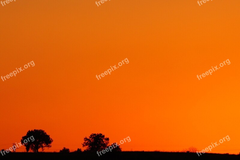 Sunset Mexico Tlaxcala Orange Against Light