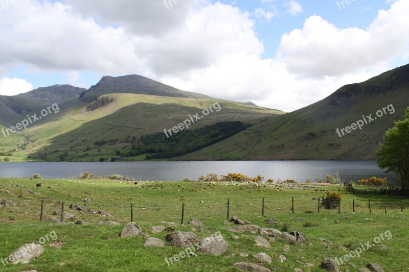 Lake Mountains Landscape Water Wastwater