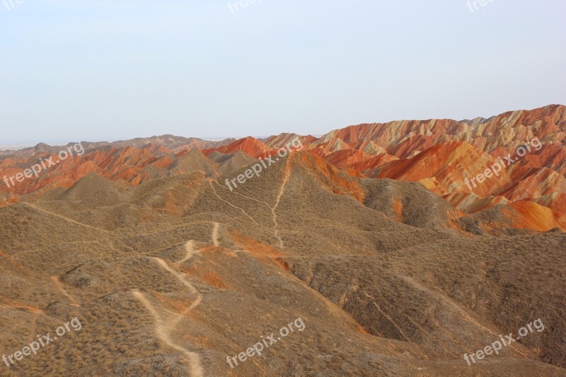 Danxia Scenery Mountain Landscape Free Photos