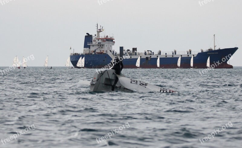 Sailing Laser Sea Eurocup Capsize