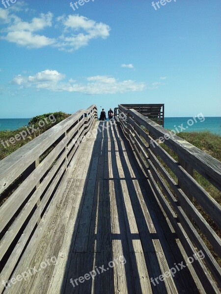 Beach Boardwalk Sky Free Photos