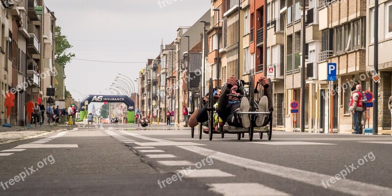 Cyclists Low Bike Handbike Free Photos