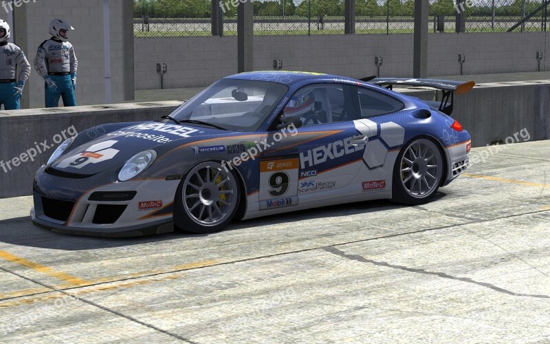 Porsche Blue Hexcel Car Race