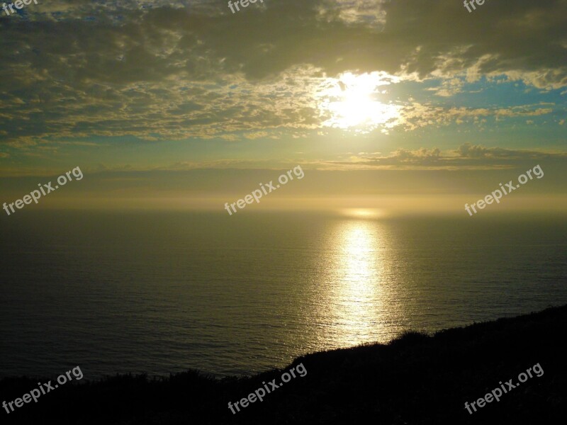 Sunset California Beach Ocean Nature