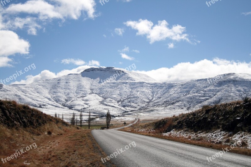 South Africa Eastern Cape Mountains Snow Winter