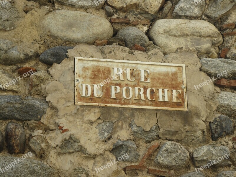 Street Name France Pyrenees Porch Old