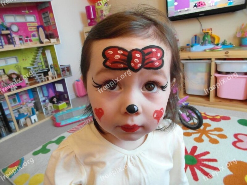 Child Makeup Face Fun Colorful