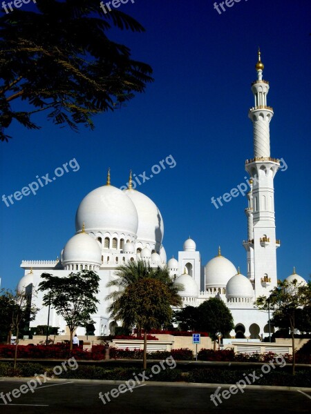 Abudhabi Mosque Building Islam Architecture