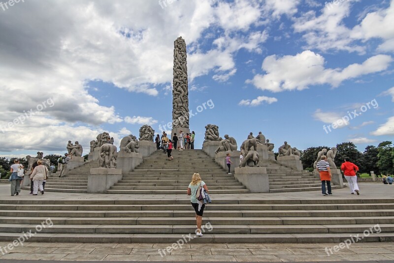 Vigeland Park Sculpture Oslo Norway Free Photos