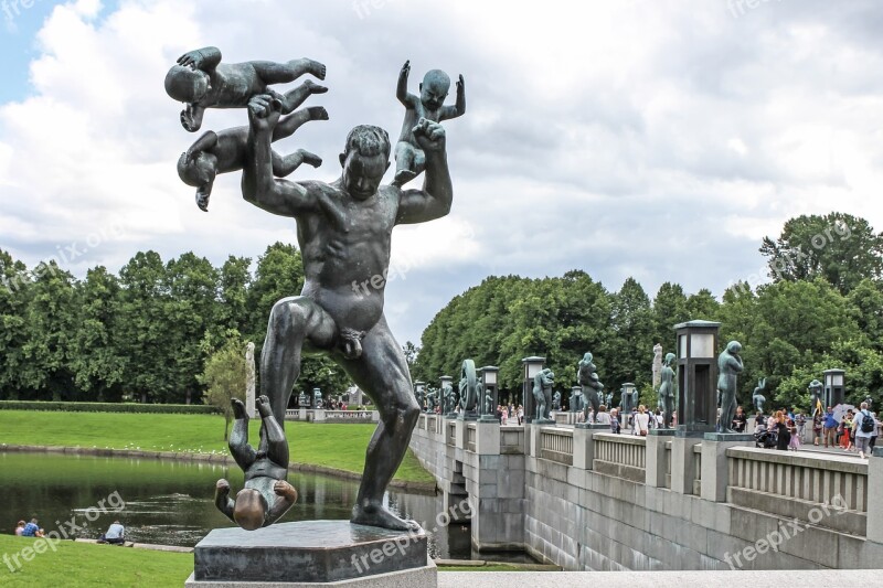 Vigeland Park Sculpture Oslo Norway Free Photos