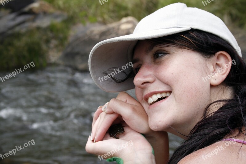 Woman Holding Frog Female Young