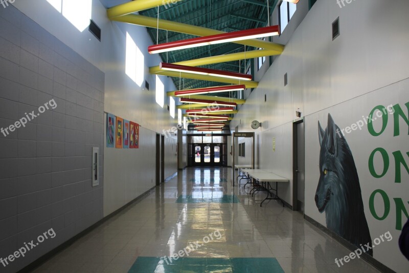 School Hallway Indoors Free Photos