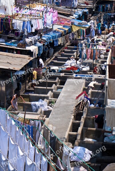 Laundry Slum India Mumbai Free Photos