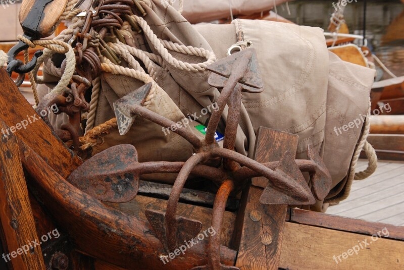 Boat Anchor Sailing Ship Deck