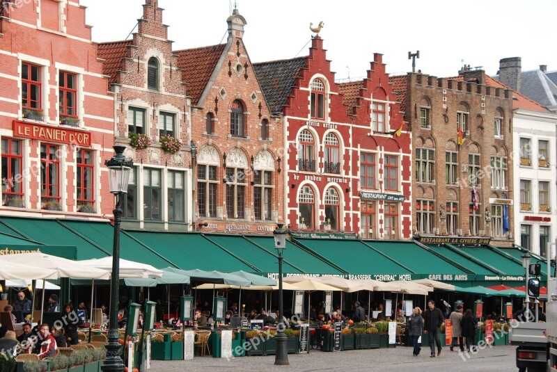 Belgium Bruges City Facade Houses