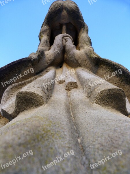 Gargoyle Cemetery Angel I Pray Religion