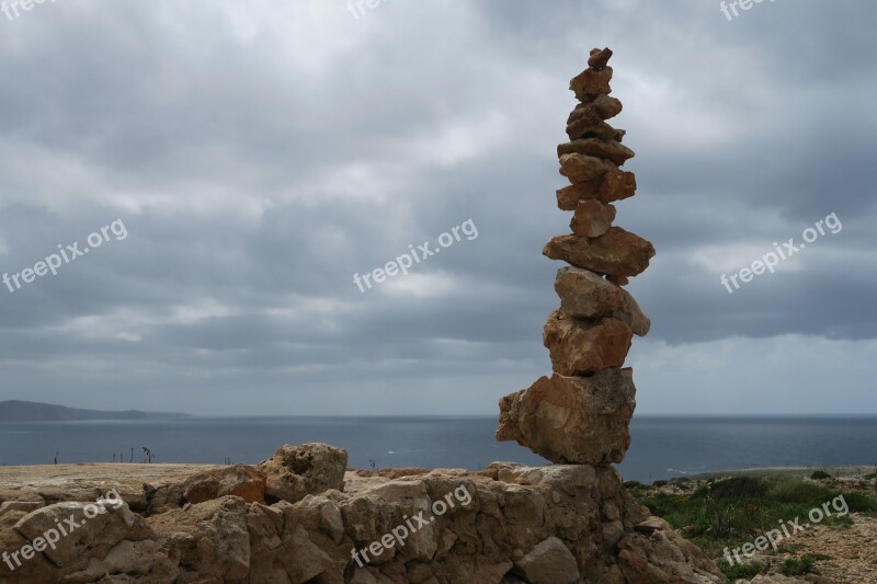 Zen Stacked Stone Meditation Balance Sideline