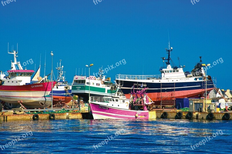 Boat Port France Sea Sun