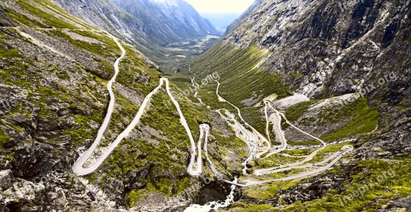 Trollstigen Road Serpentine Norway Places Of Interest