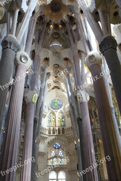 Barcelona Spain Sagrada Família Interior Architecture