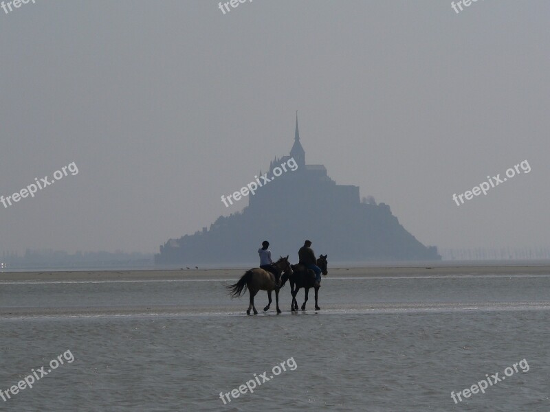 Sea Mont Saint Michel Normandy Landscape Free Photos