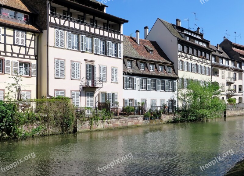 Alsace Strasbourg Ill River Wharf