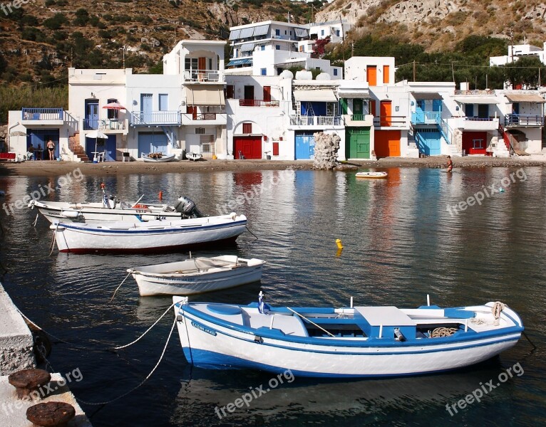 Greece Milos Boat Free Photos