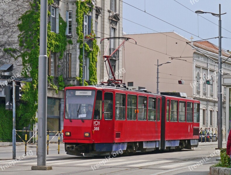 Tram Belgrade Serbia Urban Transport Two-part