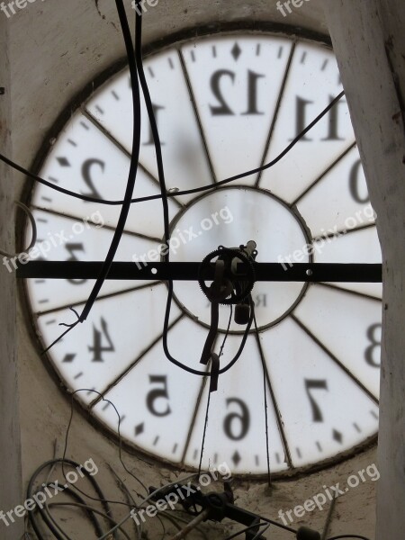 Clock Bell Tower Tower Hours Mechanism From Inside