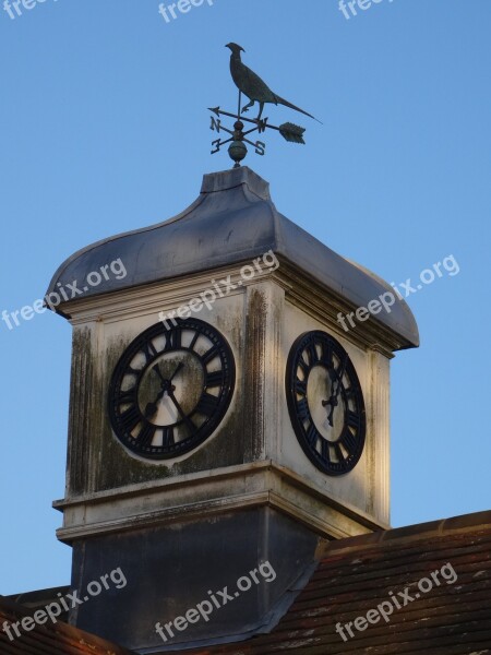 Clock Tower Clock Wind Aged Windvane